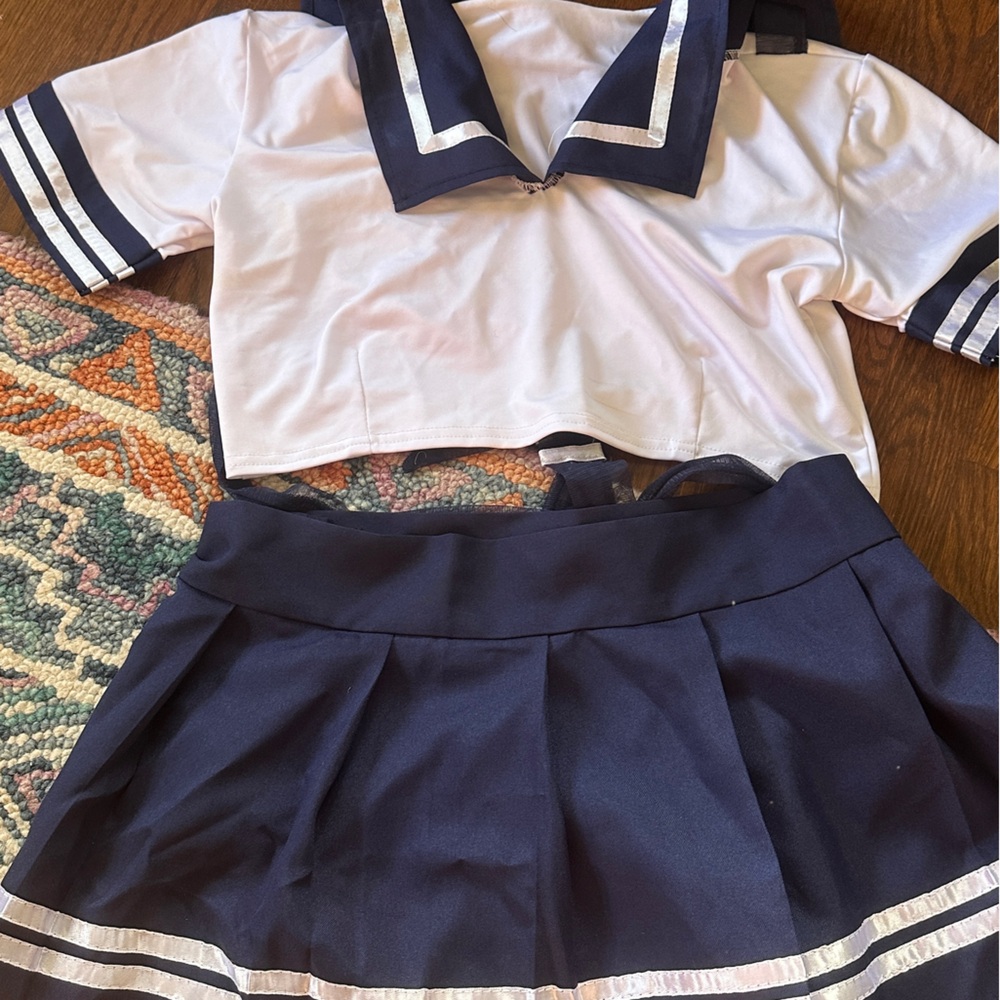 SOLD - Navy School Girl Halloween Costume Set